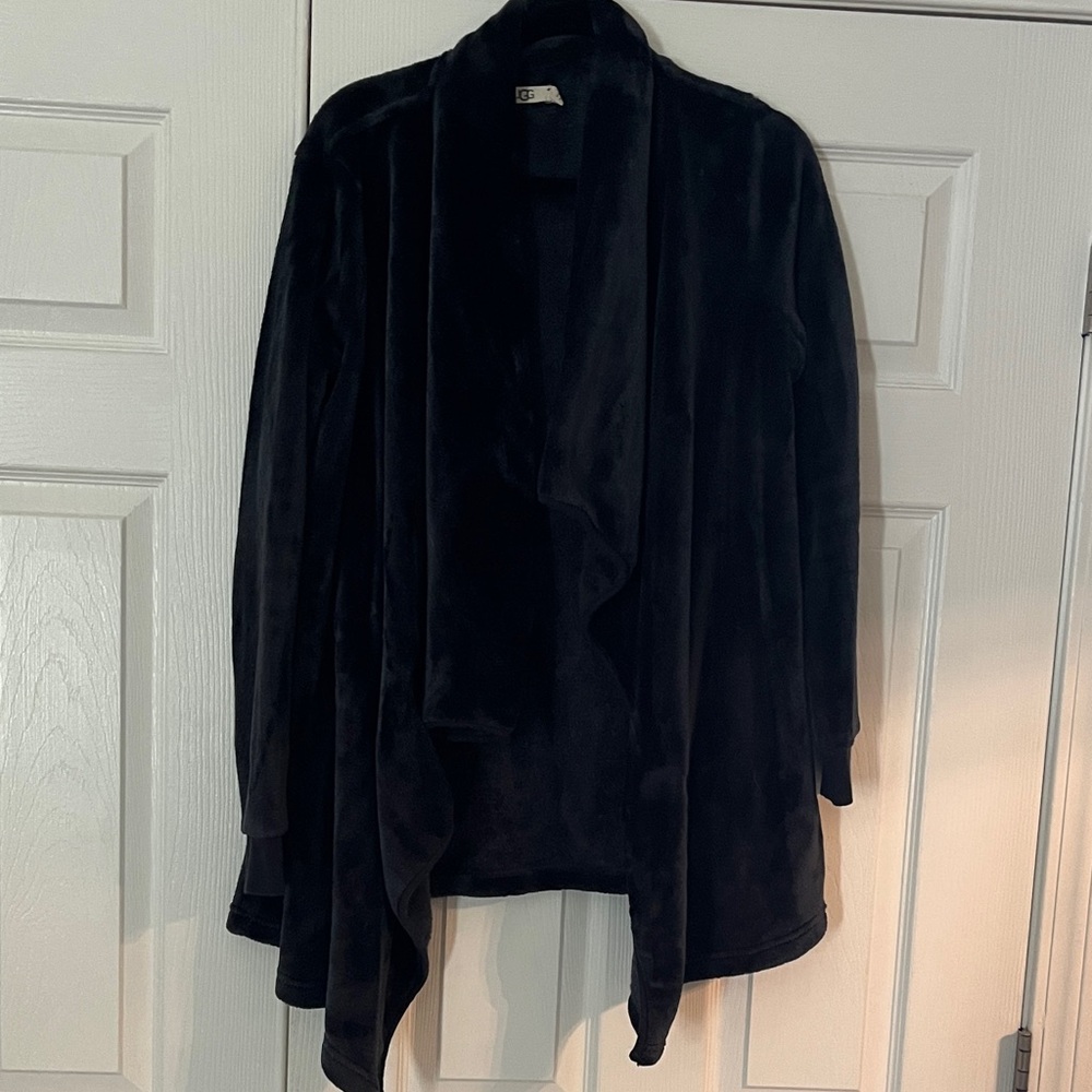 UGG Black Draped Open-Front Jacket